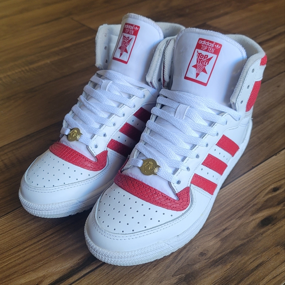 Adidas top ten basketball snakeskin shoes mens 9.5